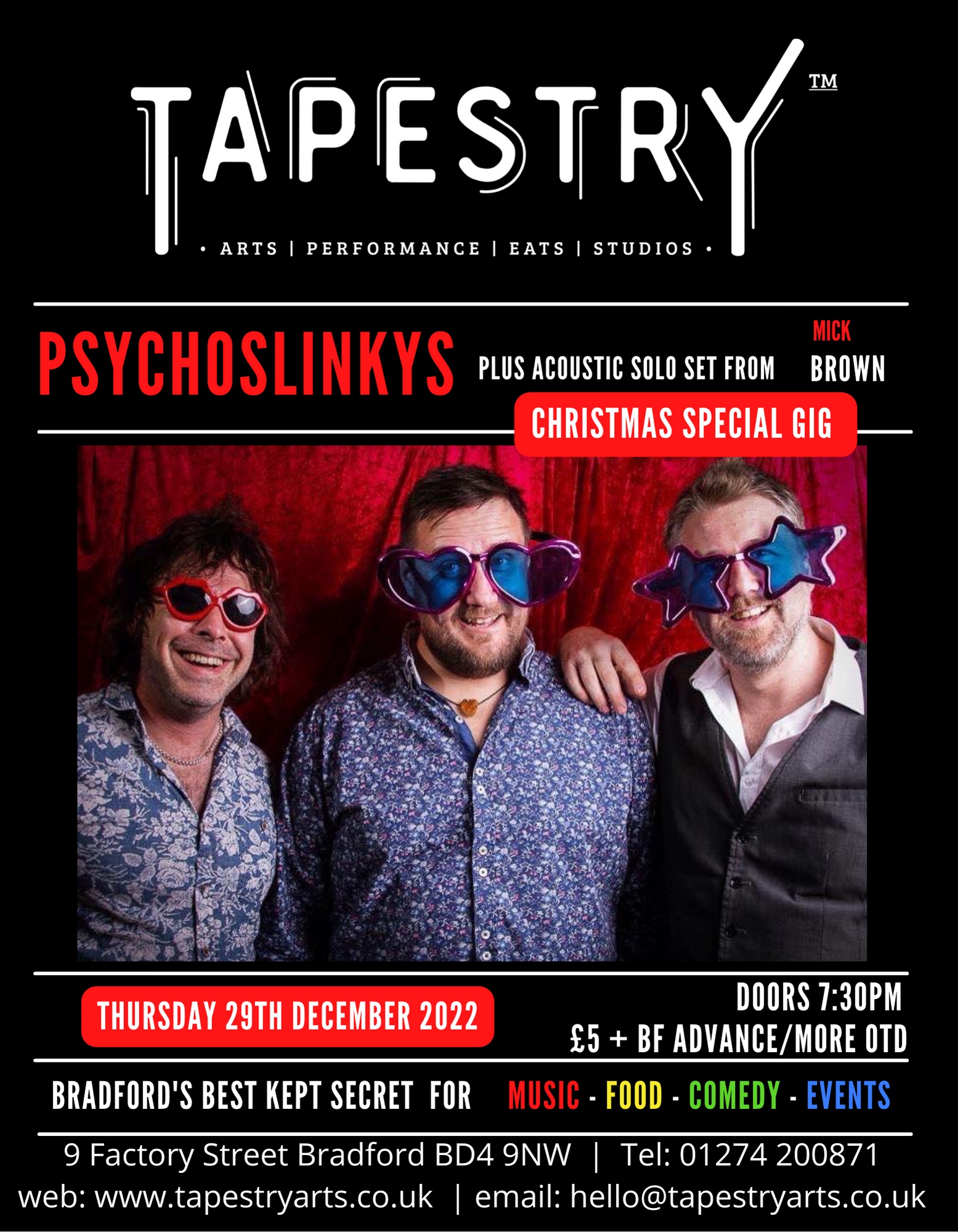 psychoslinkys tapestry Bradford gig Christmas