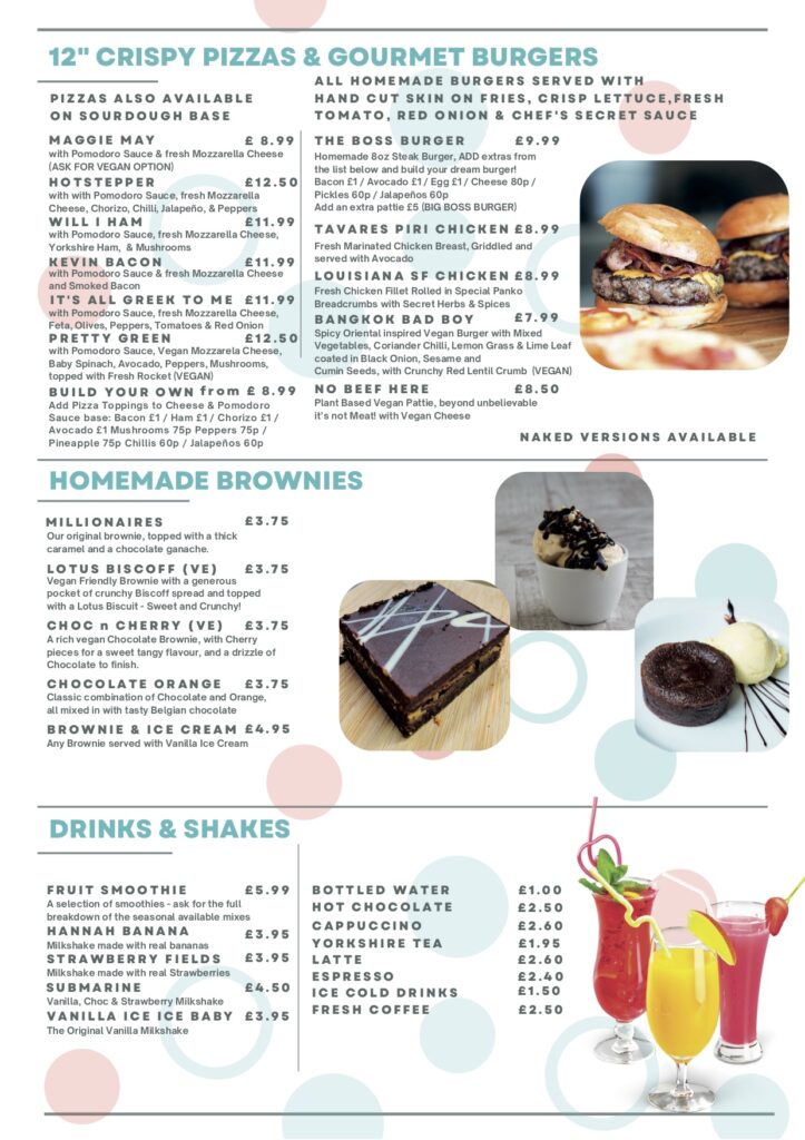 Tapestry Bradford Menu