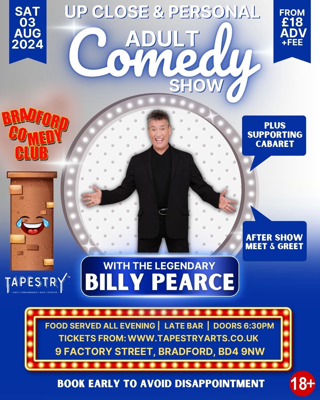 Billy Pearce, Live, Comedy show, adult, bradford, Alhambra
