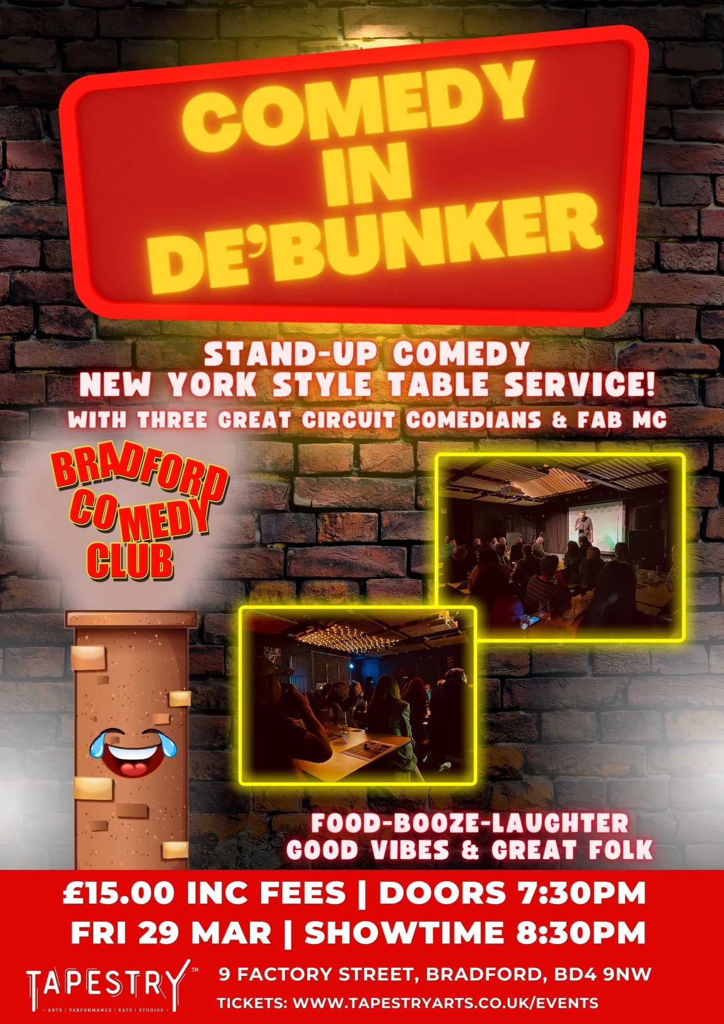 Bradford Comedy, Stand Up, Live, Comedians, club, easter, bank holiday