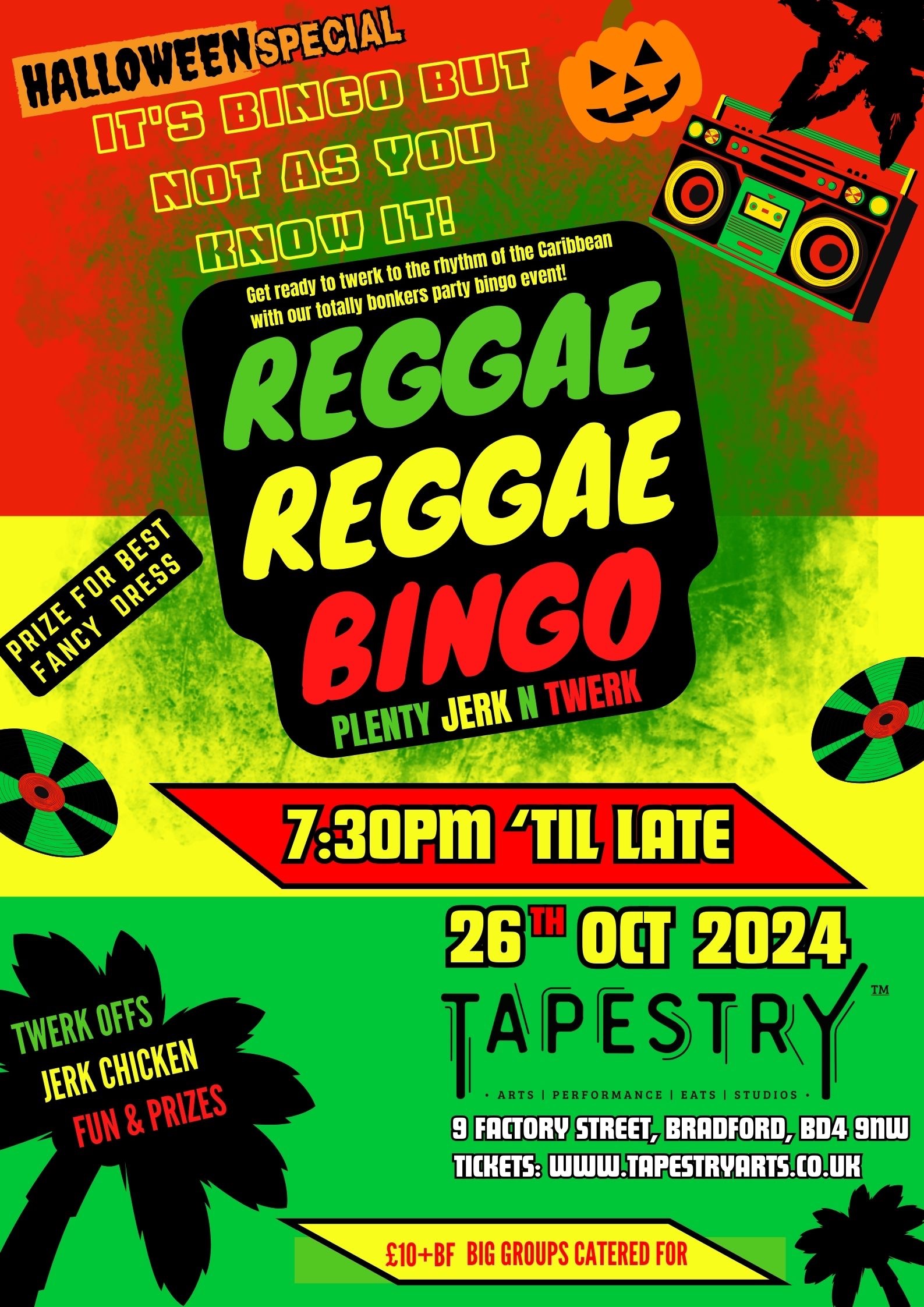Reggae Reggae Bingo HALLOWEEN SPECIAL – Jerk n Twerk with Captain Kirk (The most fun you’ll ever have with your clothes on)