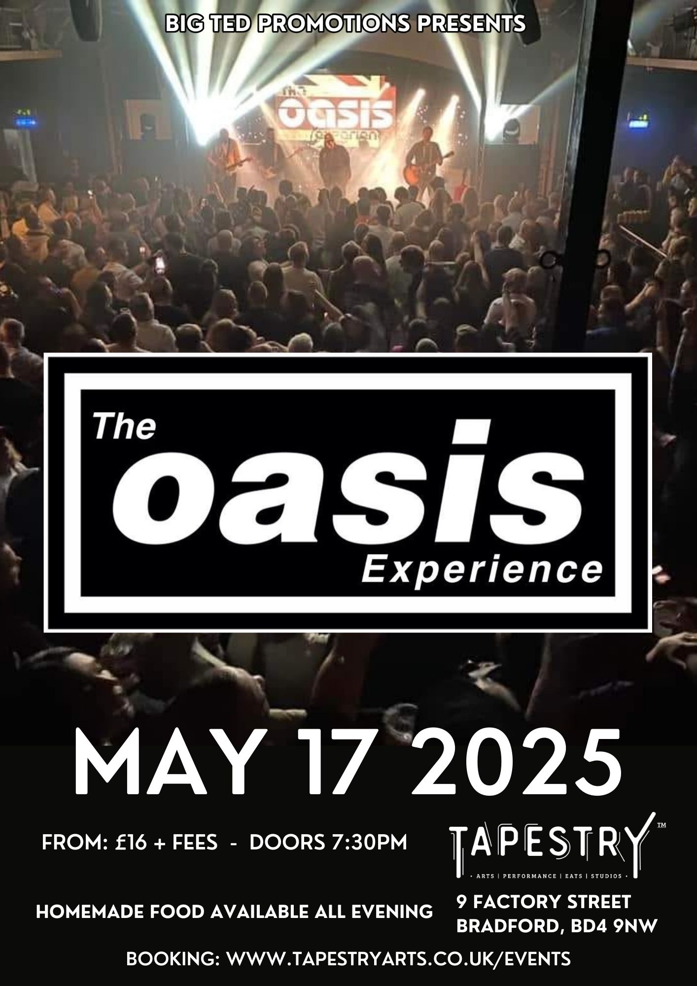 Live oasis tribute band Bradford Yorkshire Leeds huddersfield Halifax Wakefield experience