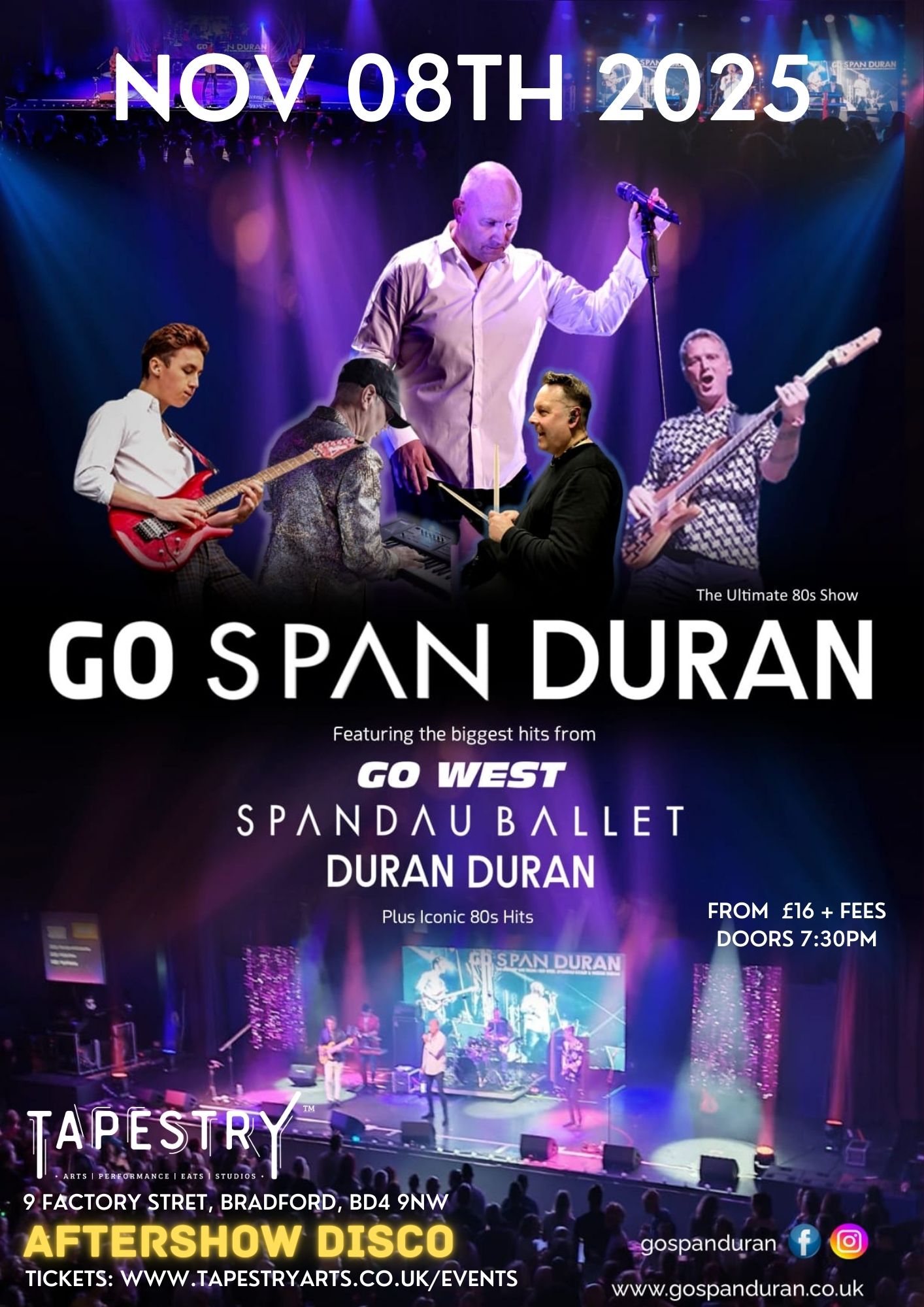 Go West, Spandau Ballet, Duran Duran, Bradford, West Yorkshire Live Band Gig