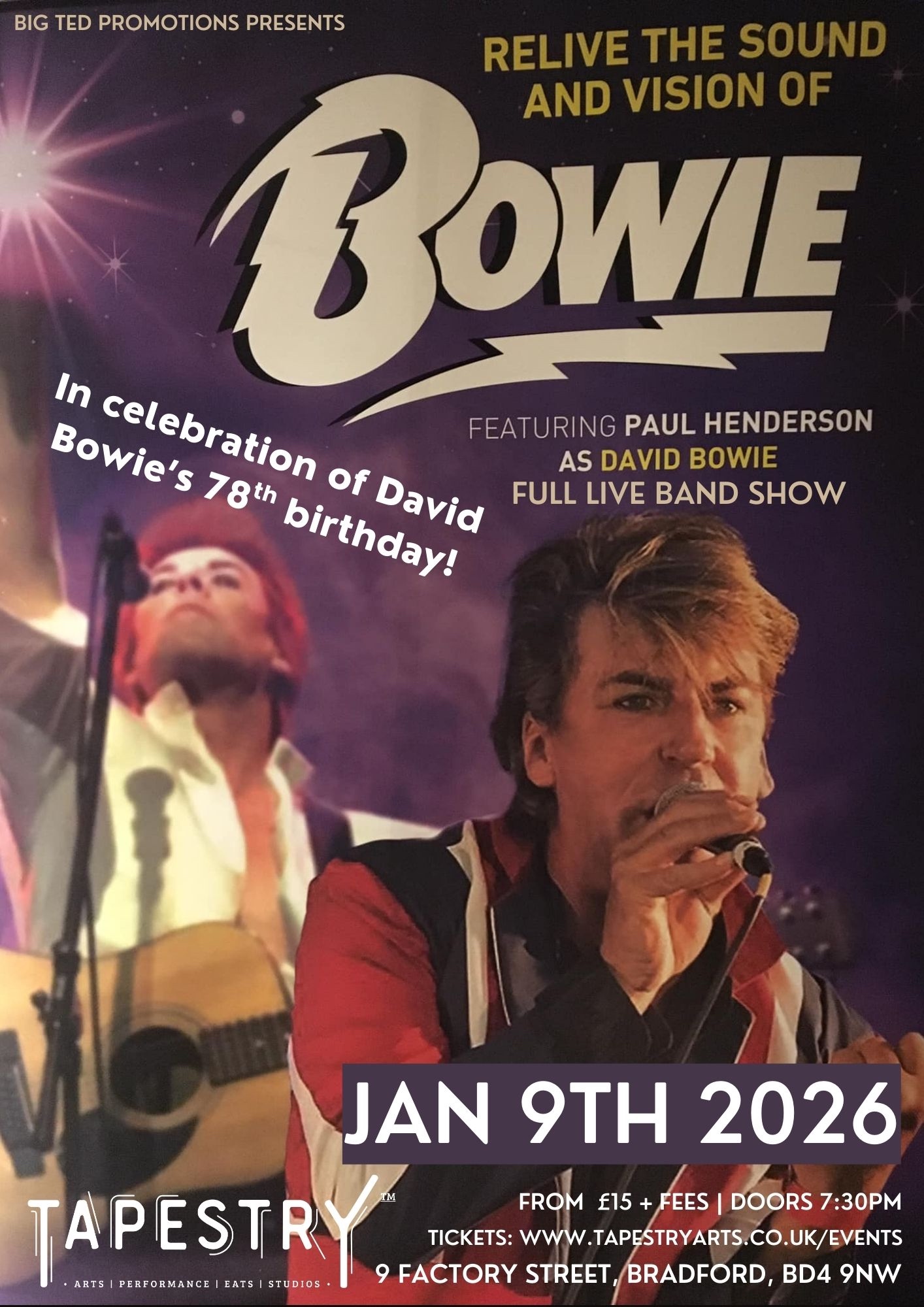 David Bowie tribute show band Bradford Leeds Halifax huddersfield West Yorkshire