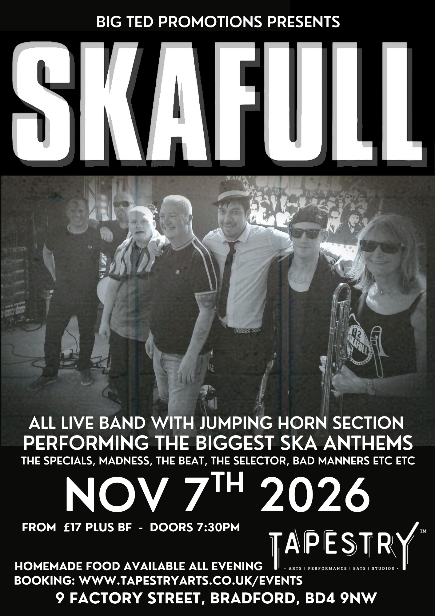 Bradford Live Ska Band Tribute Show huddersfield brighouse civic hall Halifax elland
