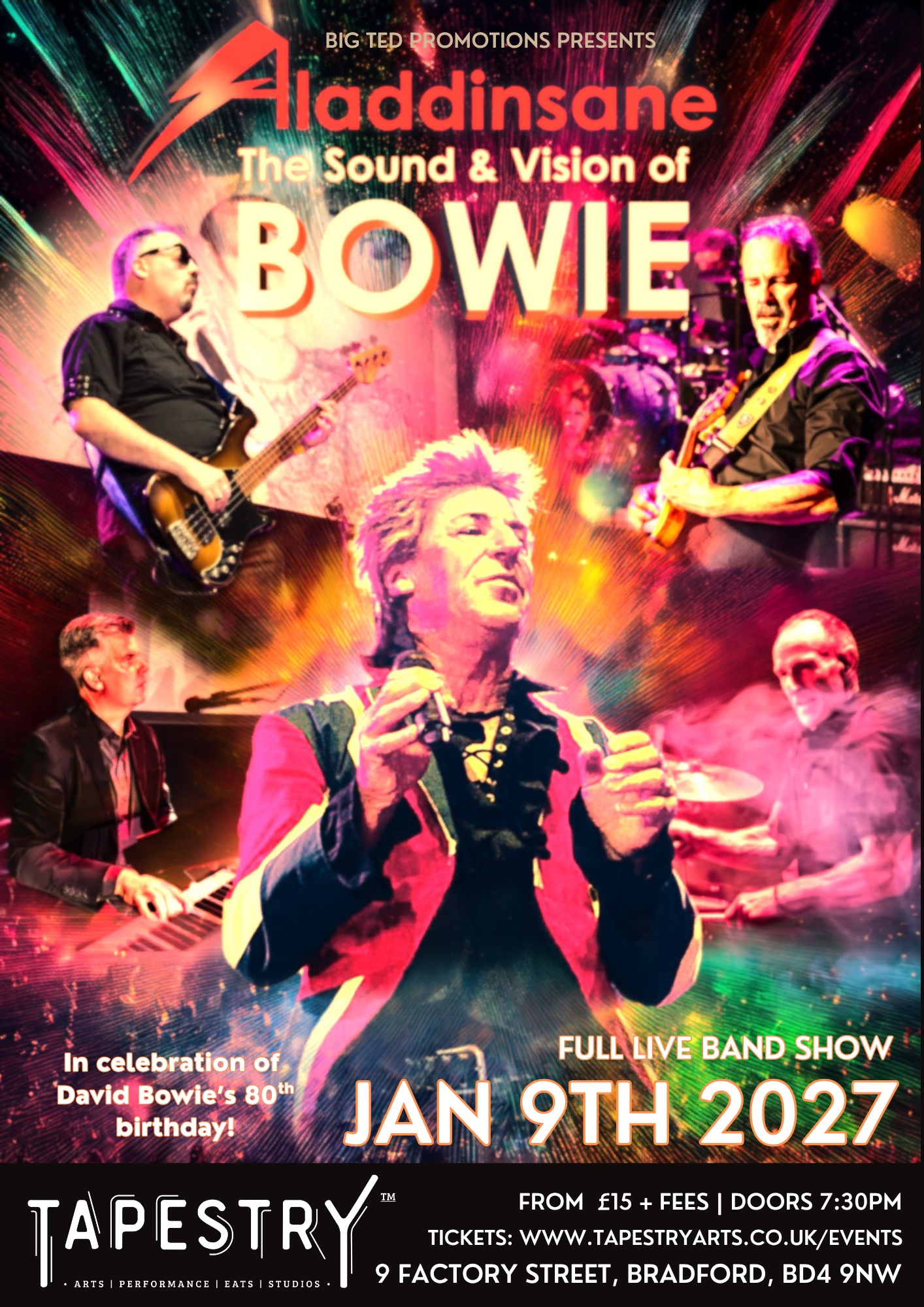 David Bowie tribute show band Bradford Leeds Halifax huddersfield West Yorkshire Brighouse hall