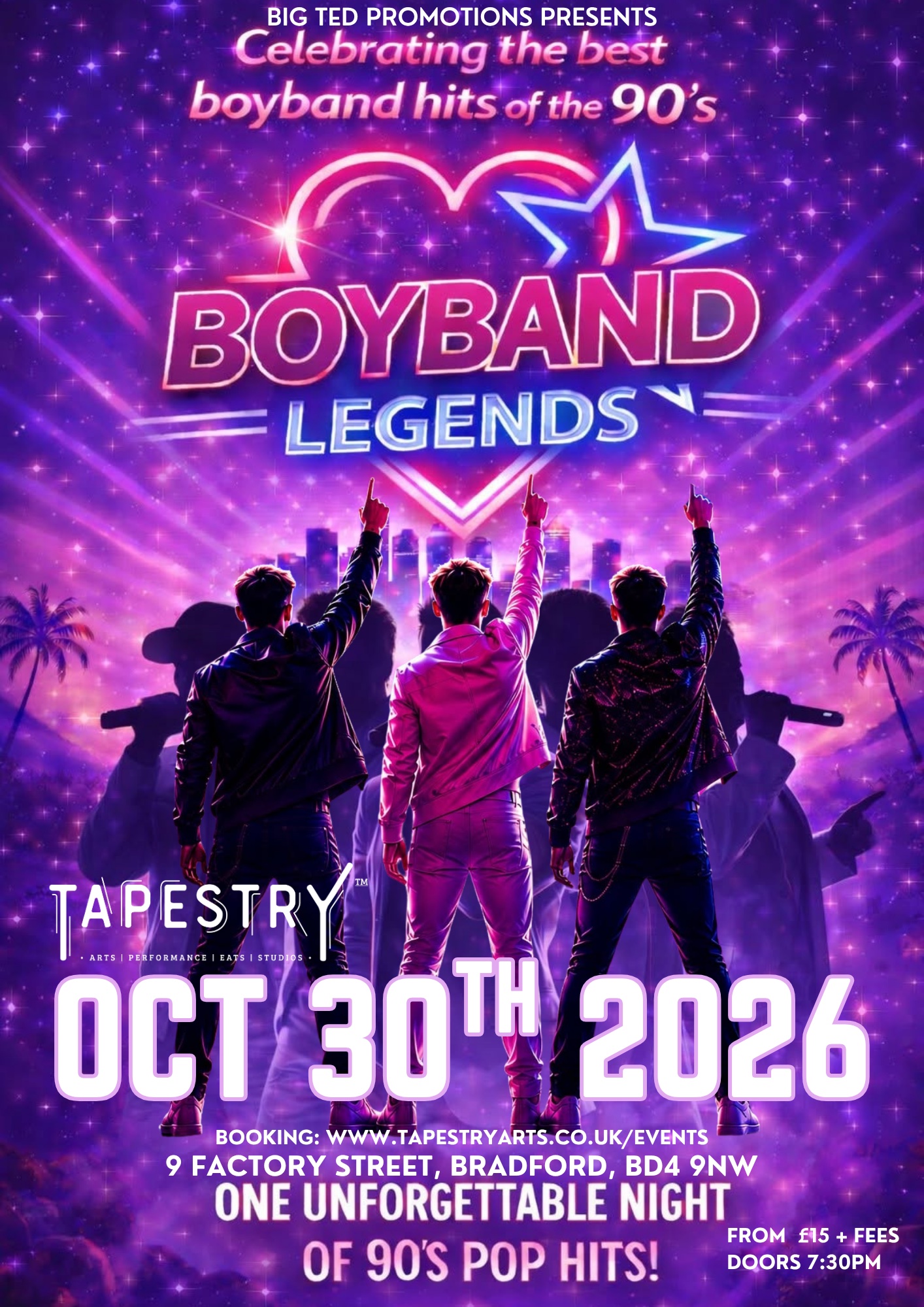 bradford live music take that boyzone westlife tribute boy bands Hall Leeds huddersfield Halifax brighouse civic