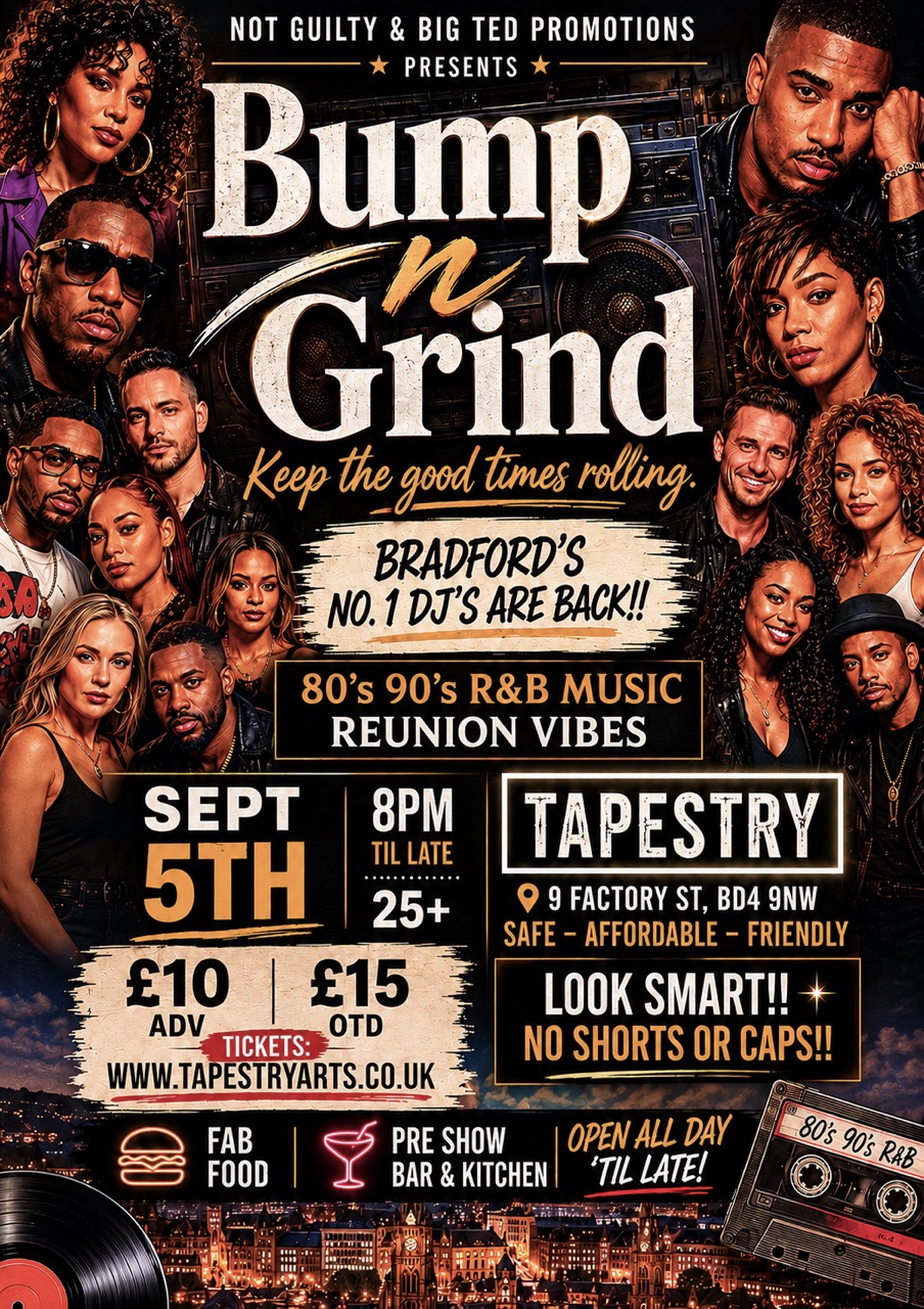 Bradford Leeds Huddersfield, Halifax Brighouse 90's R&B Soul Hip Hop DJ Club Event Night Hall