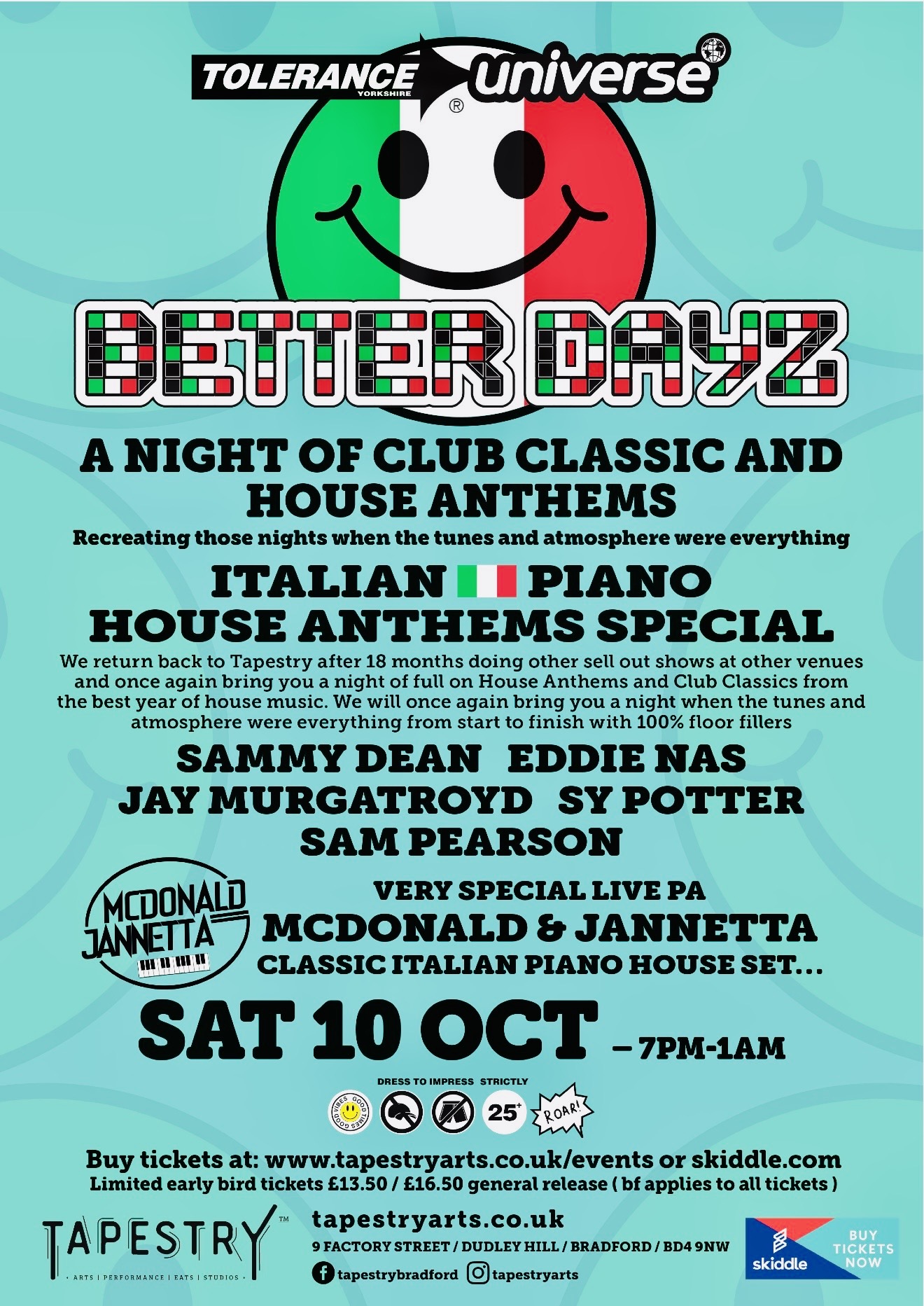 Italian House Piano Club Classics Anthems night bradford live, funk, Leeds, Huddersfield, Halifax, Brighouse Civic hall