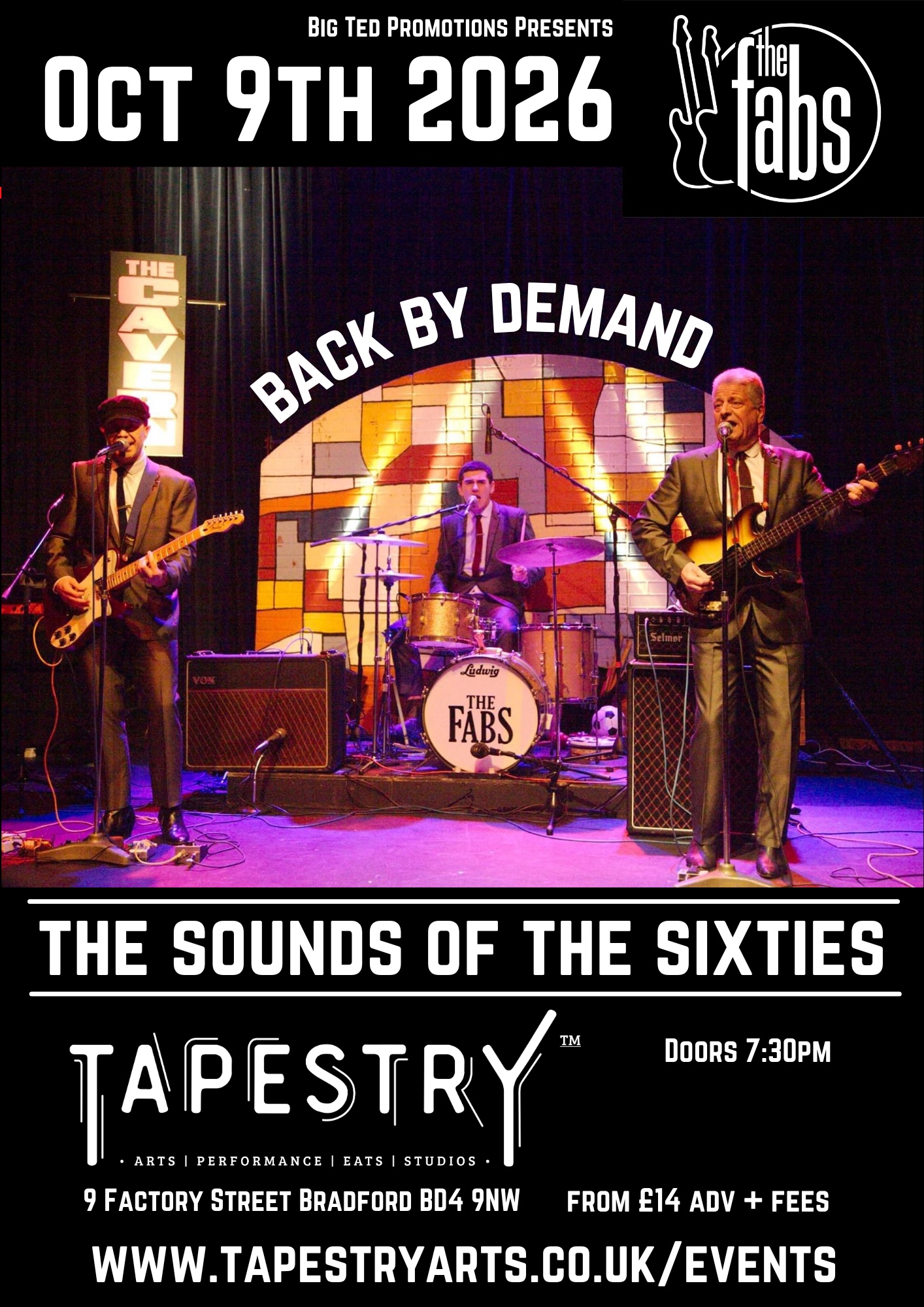 Tapestry Bradford Live Music band 60's music sixties, Leeds, Huddersfield, Brighouse, civic hall