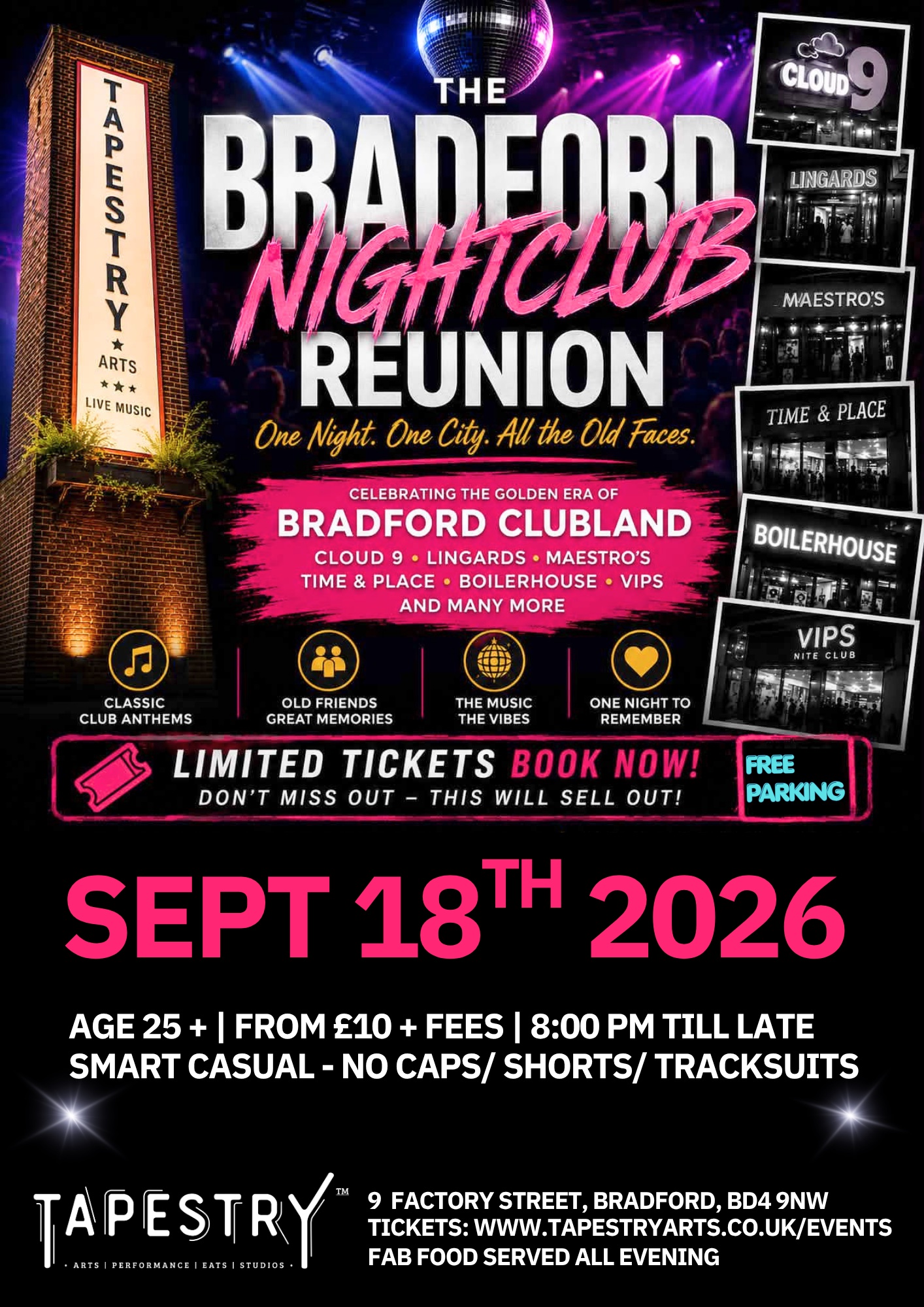 Bradford live, bands, tribute, club, 90's, DJ's, music 80's party Huddersfield, brighouse civic hall, Halifax, Leeds